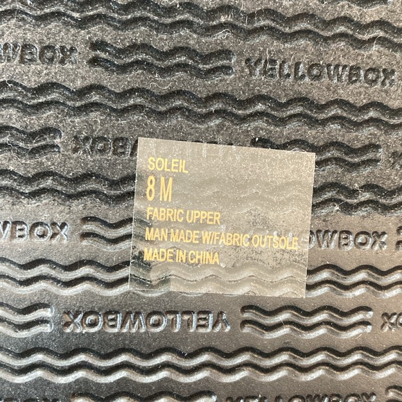 NWOB YellowBox Soleil Black Woven Metallic Sandals 8 - Picture 5 of 5